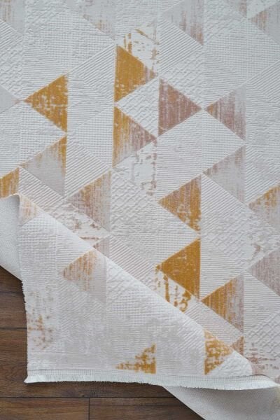 Viera 18823 Dikdörtgen Akrilik Makine Halısı 100x000 - Sarı