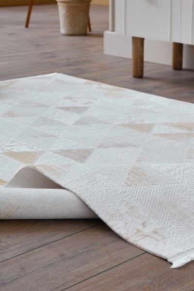 Viera 18823 Dikdörtgen Akrilik Makine Halısı 120X180 - Sarı