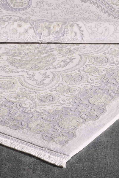 Esiliva 11431 Dikdörtgen Doğal İplik Makine Halısı 100X200 - Krem