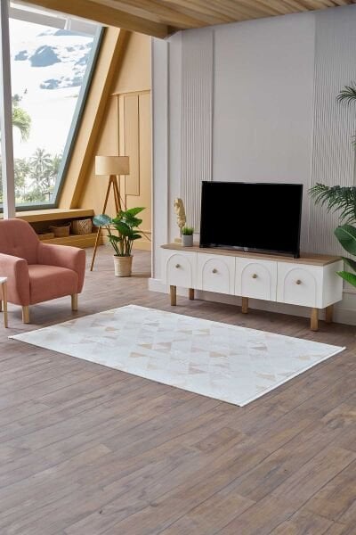 Viera 18823 Dikdörtgen Akrilik Makine Halısı 200x000 - Sarı