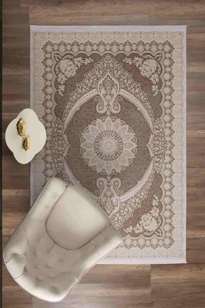 Esiliva 11431 Dikdörtgen Doğal İplik Makine Halısı 100X300 - Vizon