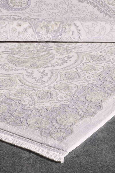 Esiliva 11431 Dikdörtgen Doğal İplik Makine Halısı 120X180 - Krem