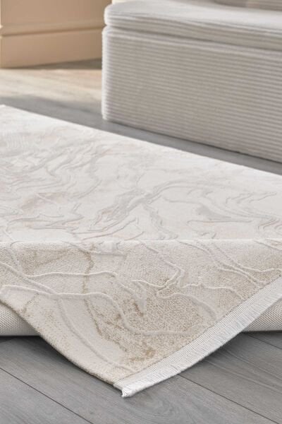 Viera 18832 Dikdörtgen Akrilik Makine Halısı 80x000 - Bej