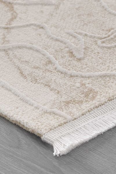 Viera 18832 Dikdörtgen Akrilik Makine Halısı 80x000 - Bej