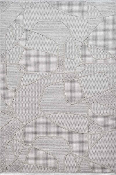 Deco Avior 17180 Dikdörtgen Geometrik Desenli Halı 160x230 - Krem