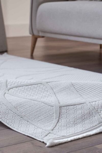 Deco Avior 17180 Dikdörtgen Geometrik Desenli Halı 160x230 - Krem