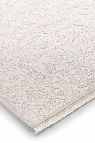 Esiliva 11309 Dikdörtgen Doğal İplik Makine Halısı 80X300 - Krem