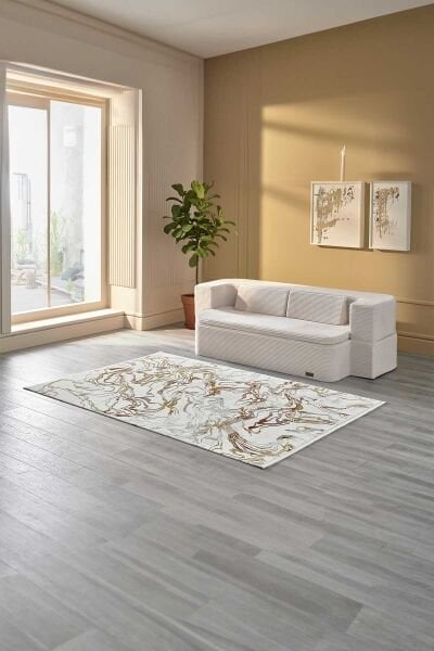 Viera 18832 Dikdörtgen Akrilik Makine Halısı 80X300 - Bakır