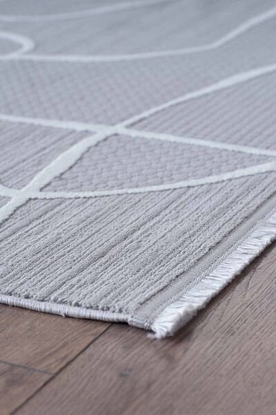 Deco Avior 17180 Dikdörtgen Geometrik Desenli Halı 160x230 - Gri