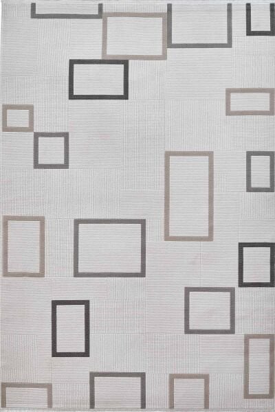 Deco Avior 17451 Dikdörtgen Geometrik Desenli Halı 80x000 - Krem
