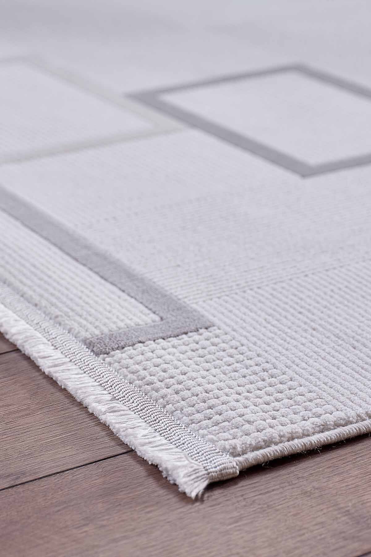 Deco Avior 17451 Dikdörtgen Geometrik Desenli Halı 80x000 - Krem