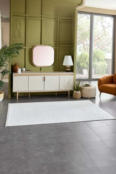 美品 Eureka! Summer Pass 2 Viera 18837 Dikdörtgen Akrilik Makine Halısı 80X300 - Krem | Gümüşsuyu