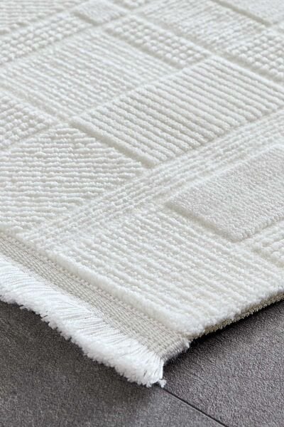 Viera 18837 Dikdörtgen Akrilik Makine Halısı 80X150 - Krem