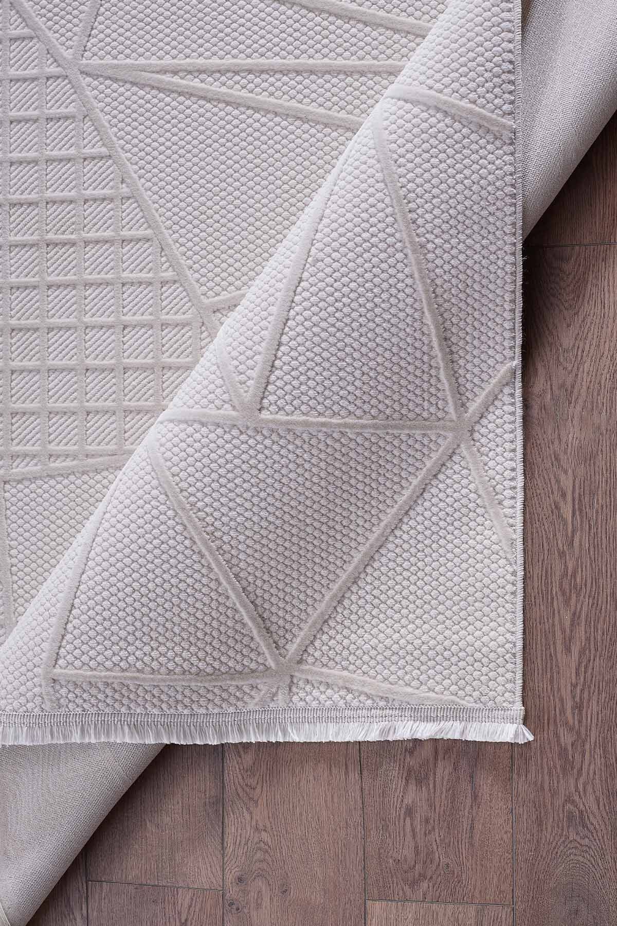 Deco Avior 17452 Dikdörtgen Geometrik Desenli Halı 80x000 - Krem