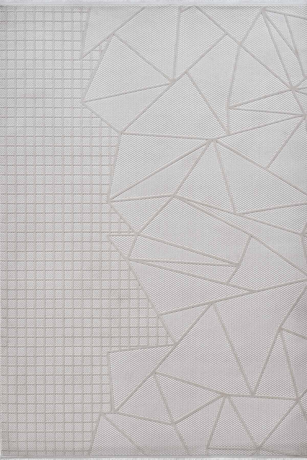 Deco Avior 17452 Dikdörtgen Geometrik Desenli Halı 80x000 - Krem