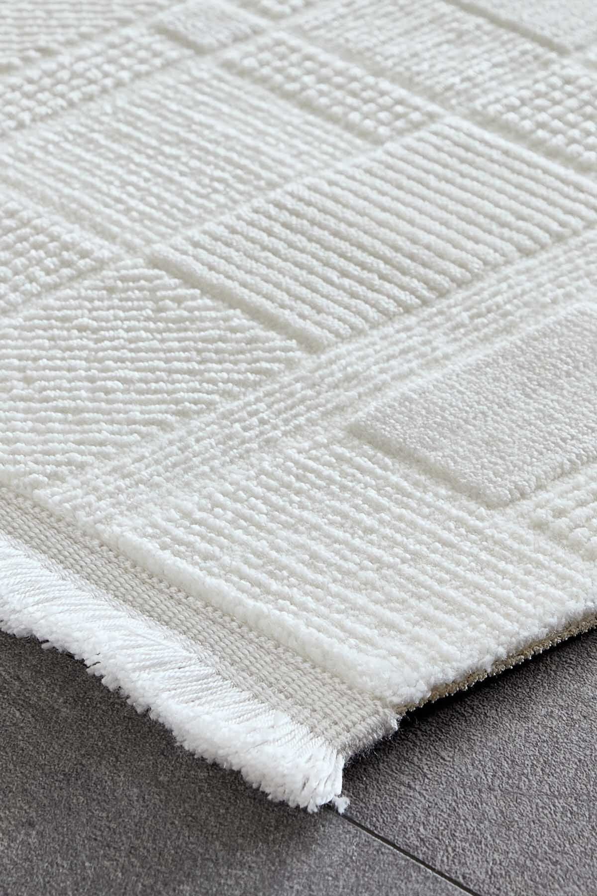 Viera 18837 Dikdörtgen Akrilik Makine Halısı 80X300 - Krem | Gümüşsuyu
