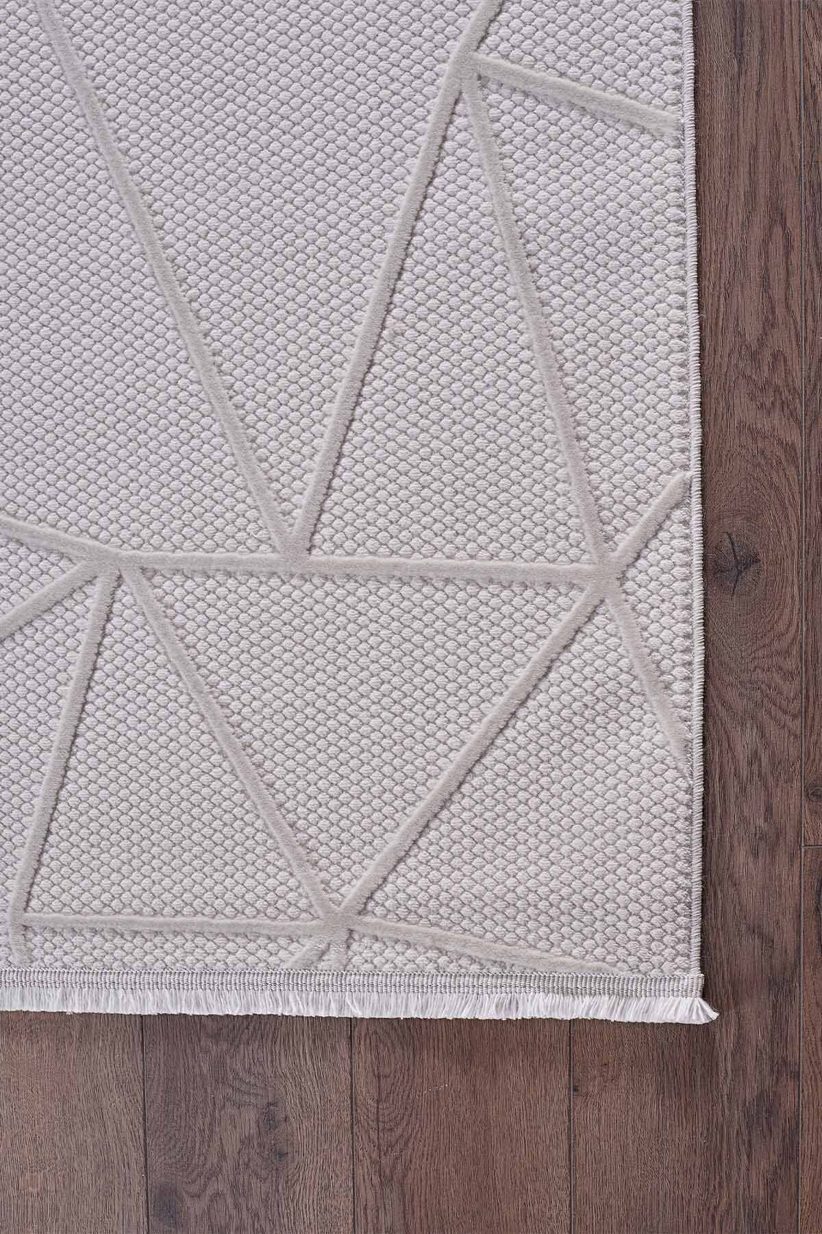 Deco Avior 17452 Dikdörtgen Geometrik Desenli Halı 160x230 - Krem