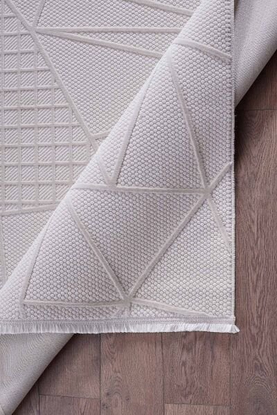 Deco Avior 17452 Dikdörtgen Geometrik Desenli Halı 200x290 - Krem