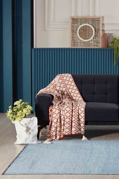 Deco Fashion 14017 Dikdörtgen Yıkanabilir Antitoz Halı 100X200 - Mavi