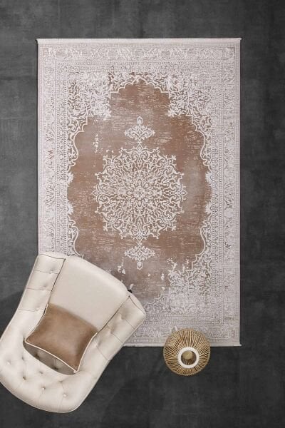 Carissa 11329 Dikdörtgen Akrilik Makine Halısı 120X180 - Kahverengi
