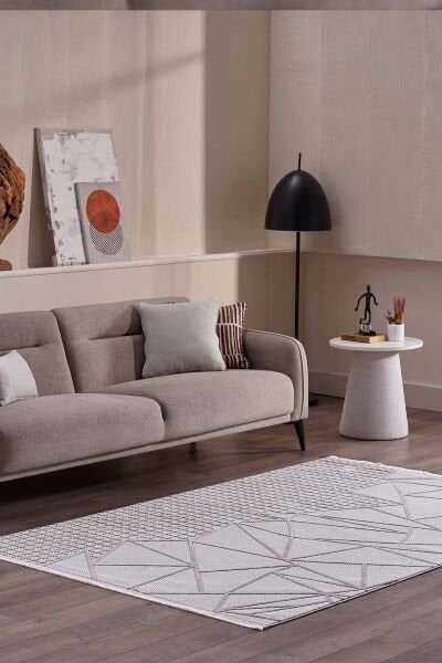 Deco Avior 17452 Dikdörtgen Geometrik Desenli Halı 160x230 - Bej