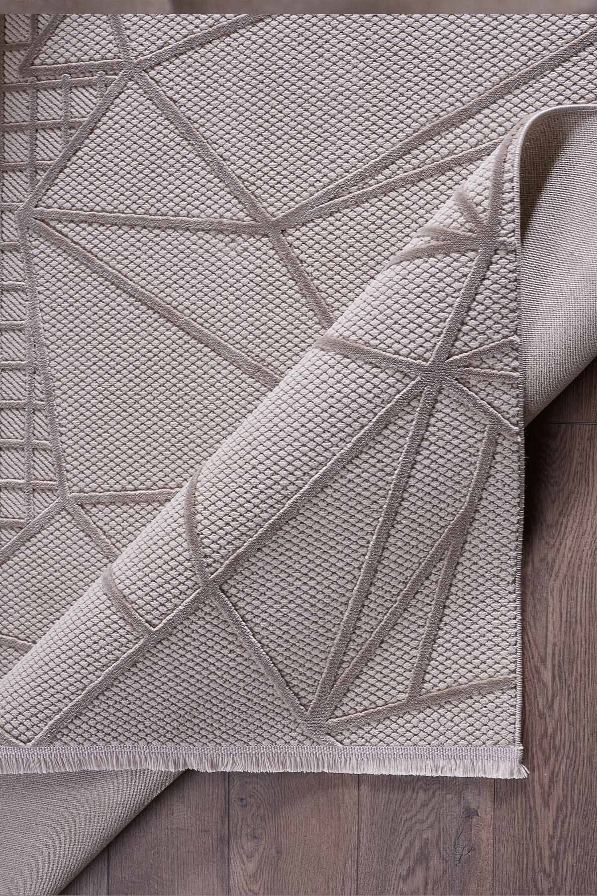 Deco Avior 17452 Dikdörtgen Geometrik Desenli Halı 200X290 - Bej