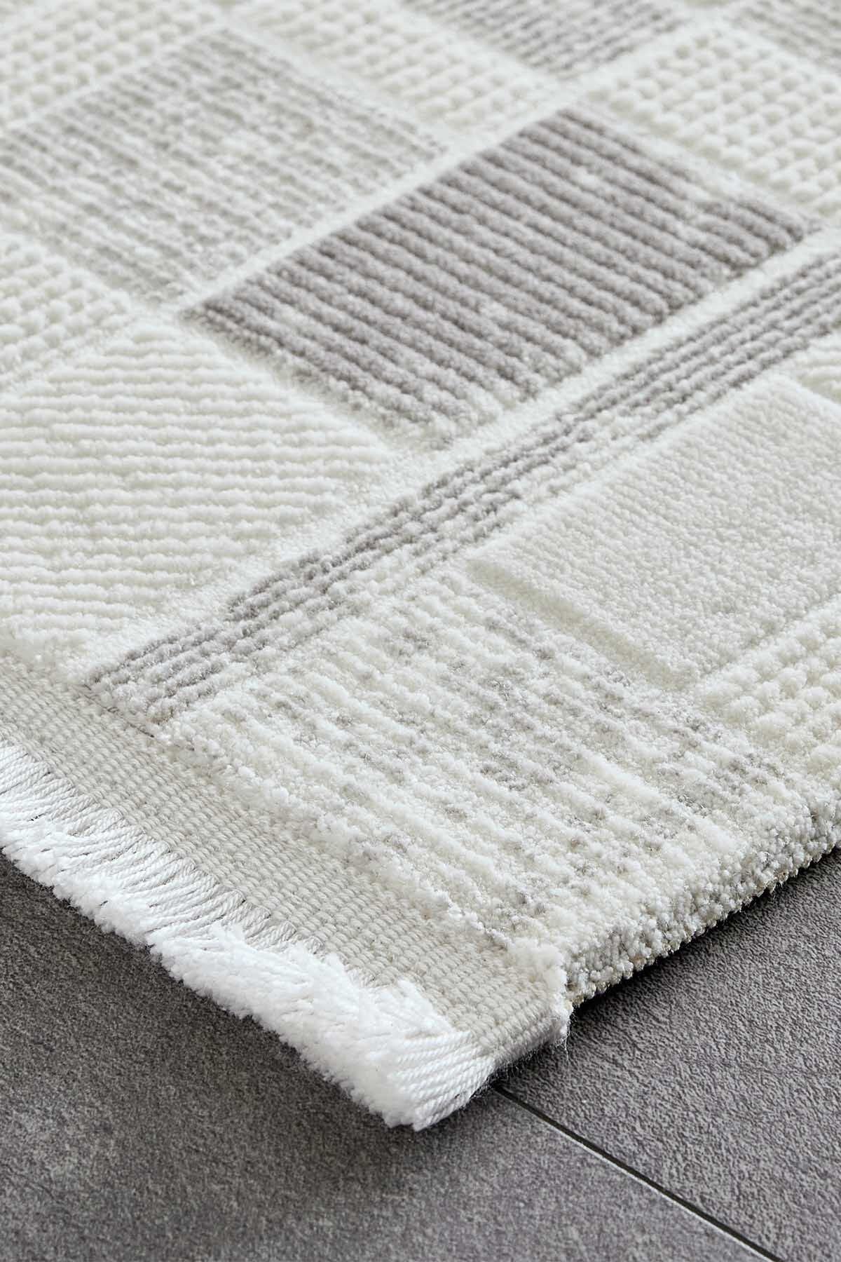 Viera 18837 Dikdörtgen Akrilik Makine Halısı 100X300 - Gri | Gümüşsuyu