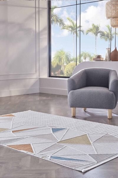 Deco Avior 17452 Dikdörtgen Geometrik Desenli Halı 200x290 - Multi