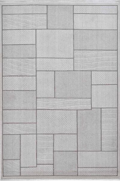 Deco Avior 17612 Dikdörtgen Geometrik Desenli Halı 200x290 - Krem
