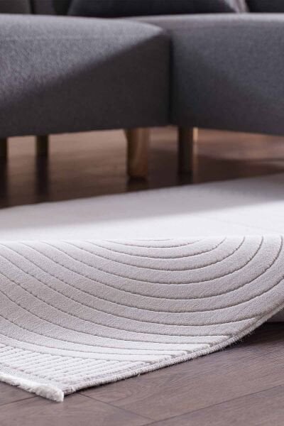 Deco Avior 17447 Dikdörtgen Geometrik Desenli Halı 80x000 - Krem