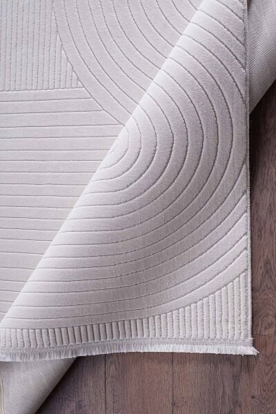 Deco Avior 17447 Dikdörtgen Geometrik Desenli Halı 200x290 - Krem