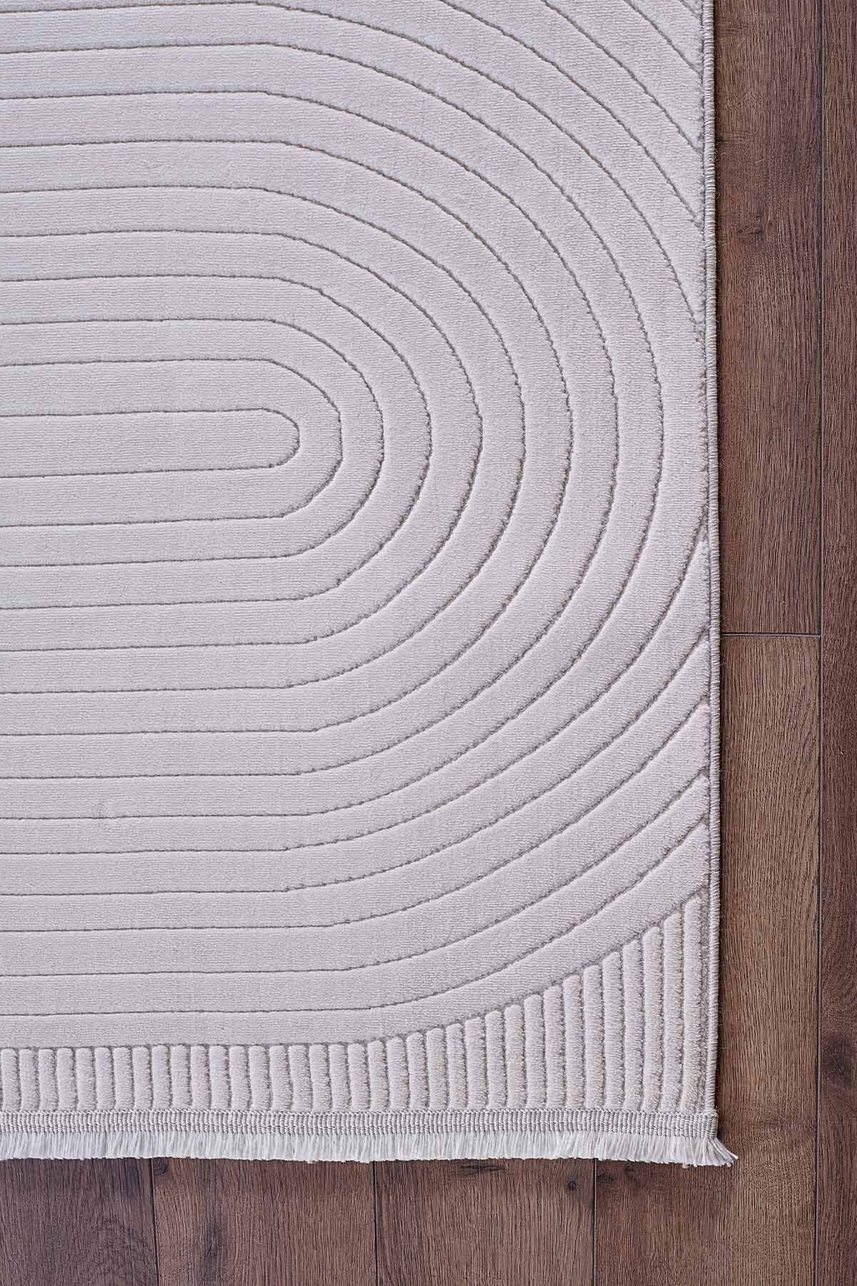 Deco Avior 17447 Dikdörtgen Geometrik Desenli Halı 200x290 - Krem