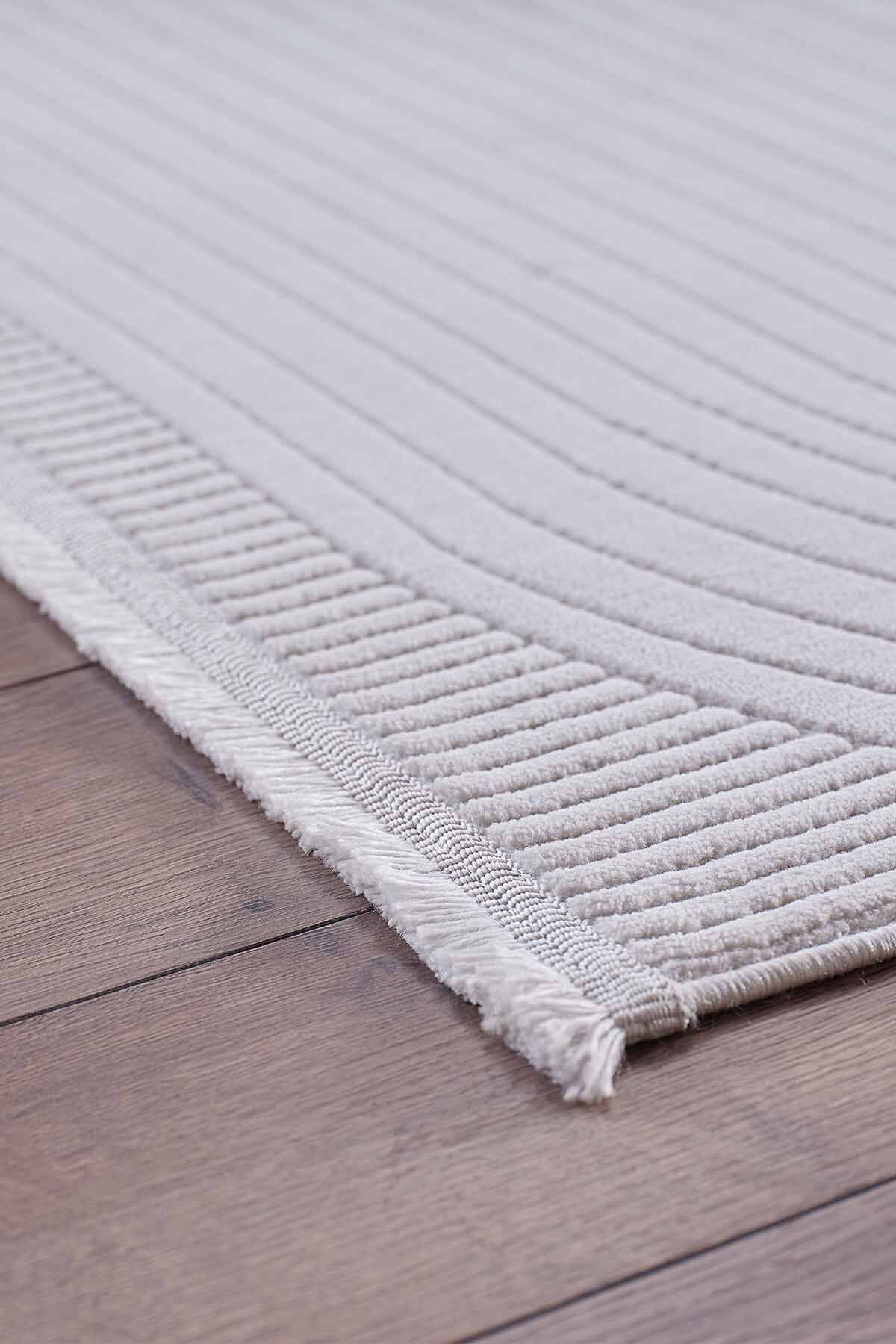 Deco Avior 17447 Dikdörtgen Geometrik Desenli Halı 200x290 - Krem