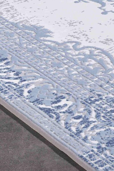 Carissa 11329 Dikdörtgen Akrilik Makine Halısı 100X300 - Mavi