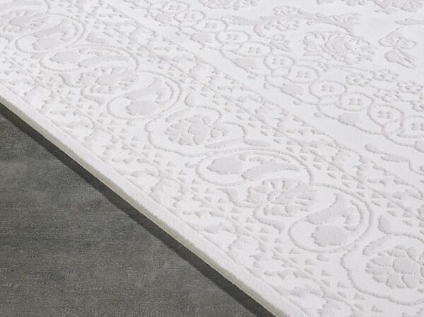 Carissa 11328 Dikdörtgen Akrilik Makine Halısı 80X150 - Beyaz