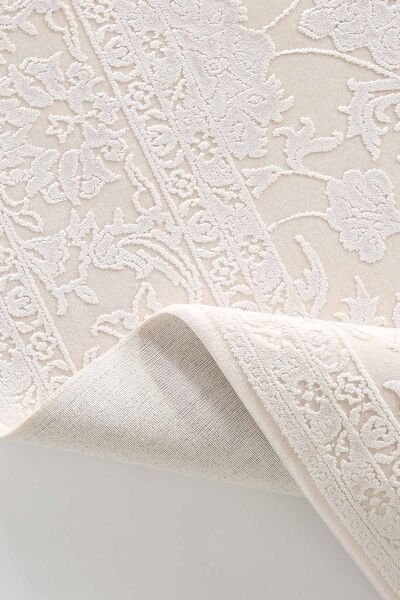 Esiliva 11309 Dikdörtgen Doğal İplik Makine Halısı 160X230 - Krem