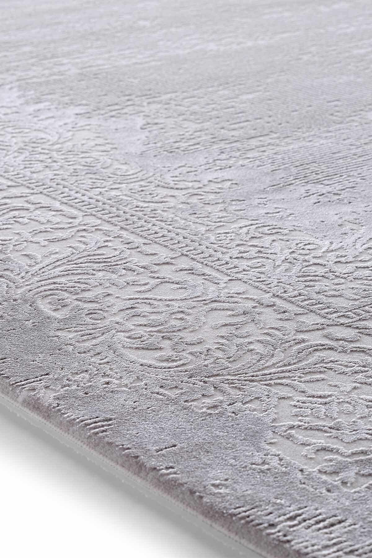 Esiliva 13888 Dikdörtgen Doğal İplik Makine Halısı 240X340 - Gri