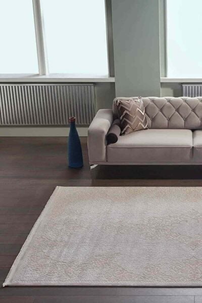 Esiliva 13921 Dikdörtgen Doğal İplik Makine Halısı 100X300 - Vizon