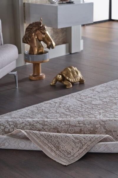 İpekzade100 13945 Doğal İplik Dikdörtgen Makine Halısı 200X290 - Gold