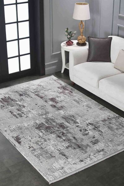 Viera 11605 Dikdörtgen Akrilik Halı 80X300 - Gri