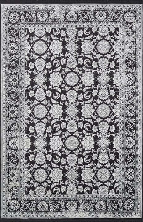 Esiliva 11309 Dikdörtgen Doğal İplik Makine Halısı 160X230 - Siyah