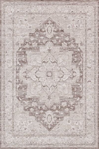 Vintage 80153 Dikdörtgen Antitoz Makine Halısı 160x230 - Bej