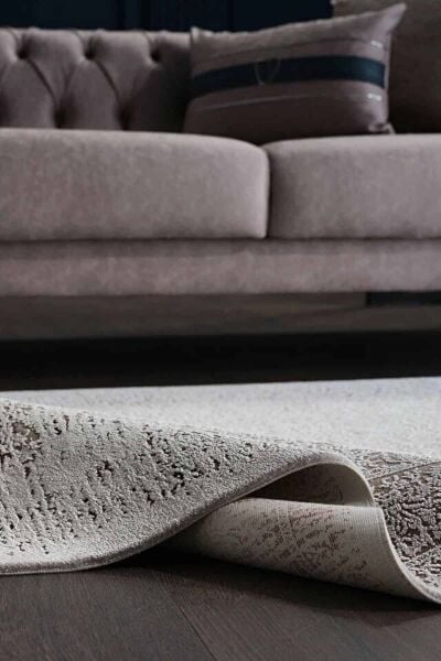 Esiliva 13886 Dikdörtgen Doğal İplik Makine Halısı 100X200 - Bordo