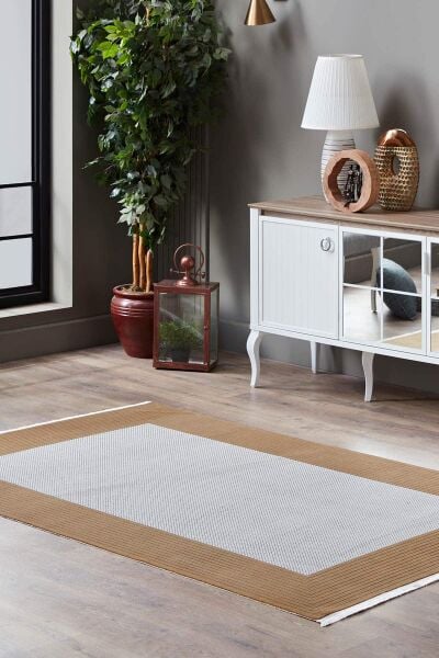 Tierra 12885 Dikdörtgen Tozumaz Makine Halısı 200X290 - Gold