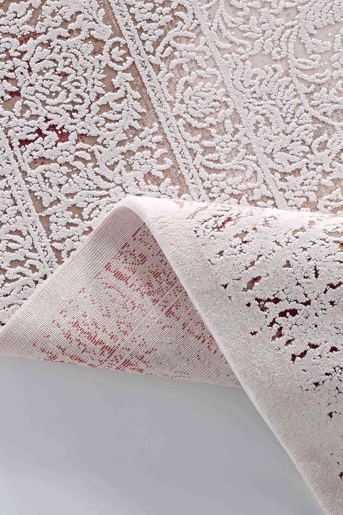 Esiliva 13886 Dikdörtgen Doğal İplik Makine Halısı 80X300 - Bordo