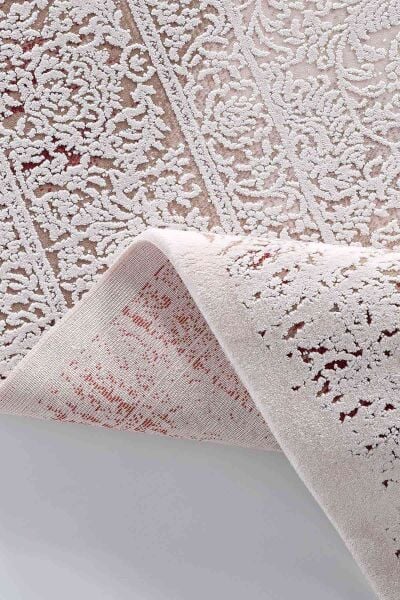 Esiliva 13886 Dikdörtgen Doğal İplik Makine Halısı 80X300 - Bordo