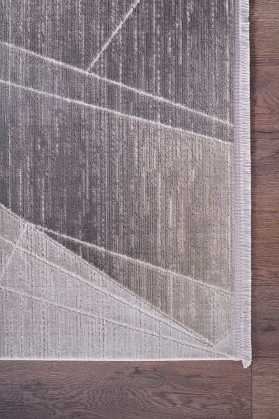 Ledax 17741 Dikdörtgen Polyester Makine Halısı Gri - 160X230