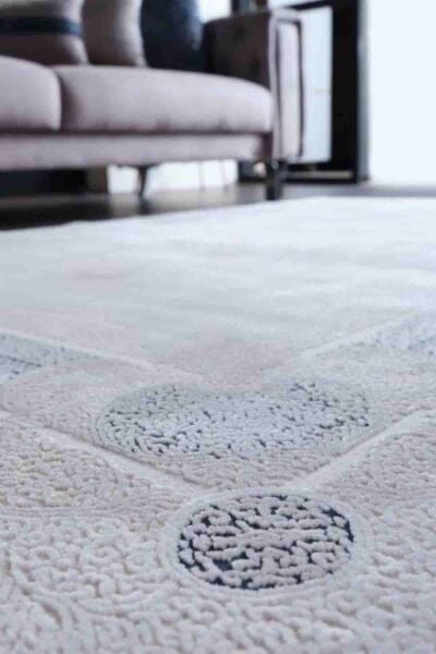 Esiliva 13919 Dikdörtgen Doğal İplik Makine Halısı 160X230 - Mavi