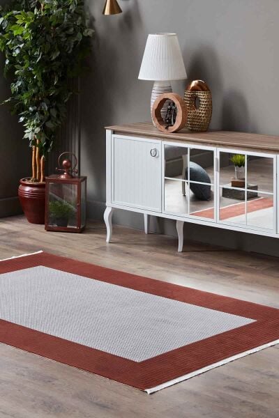 Tierra 12885 Dikdörtgen Tozumaz Makine Halısı 100X300 - Bakır