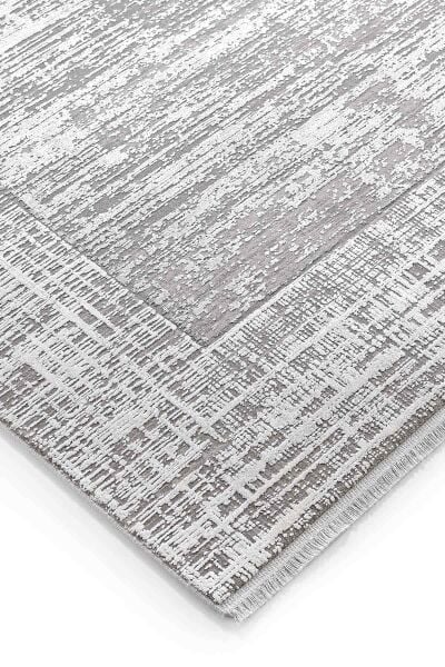 İpekzade100 11379 Dikdörtgen Akrilik Makine Halısı 240X340 - Gri